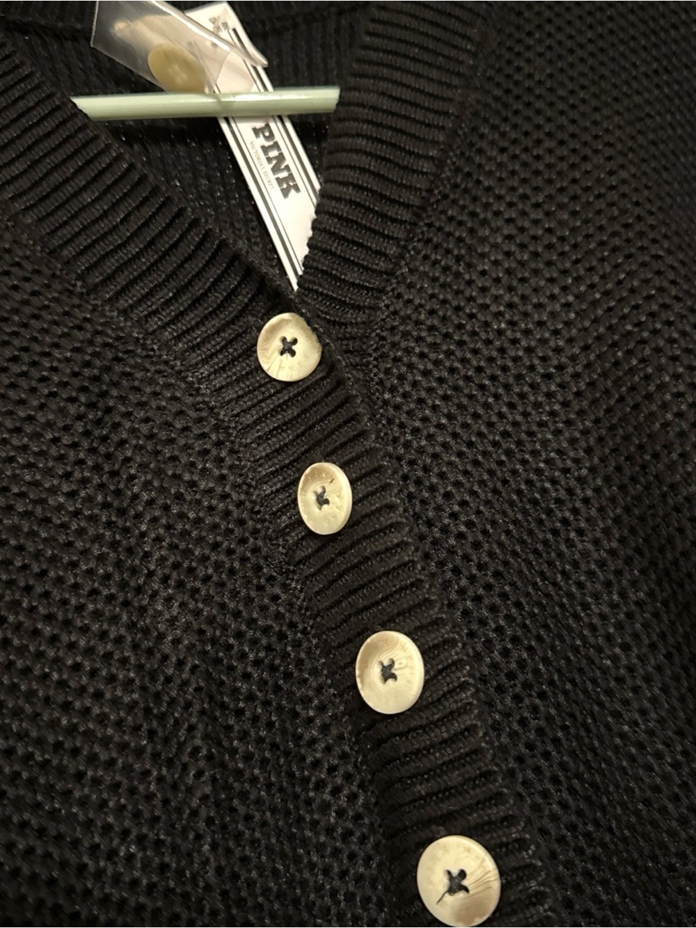 Victoria's Secret Women’s Large Black Sweater buttons NWT MSRP $69